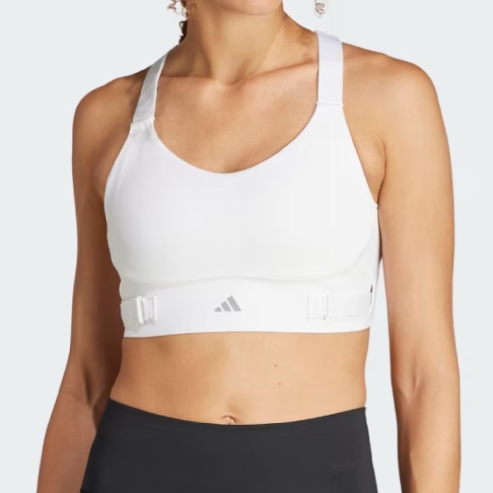 Adidas White Fast Impact Luxe Run High Support Bra Small A-C Cups
